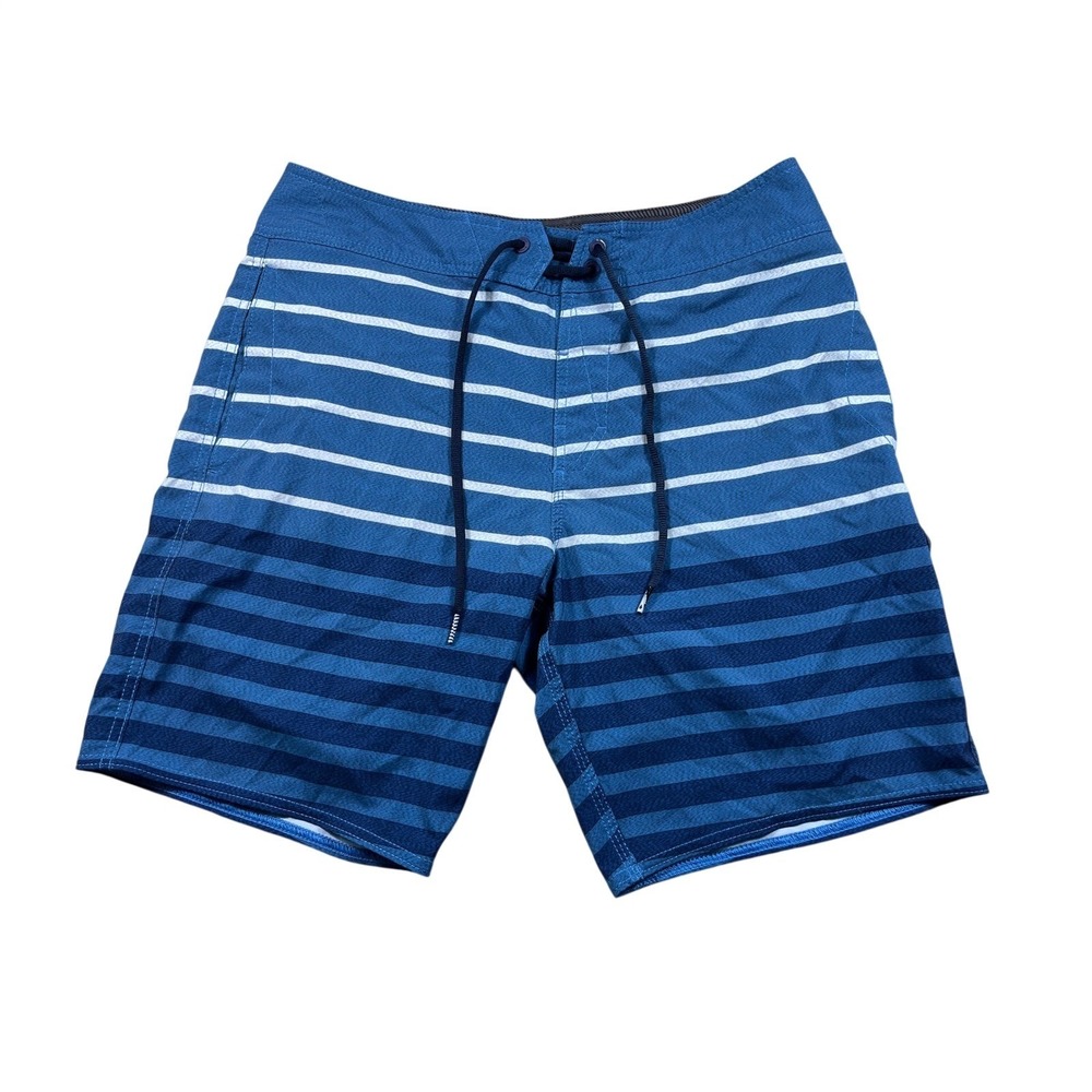 Volcom V.Co-Tech Board Shorts‎ Mens 30 Blue Striped Surf Swim Hybrid Shorts